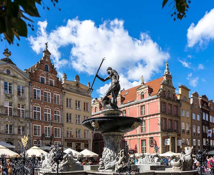 Neptunbrunnen im Zentrum von Danzig