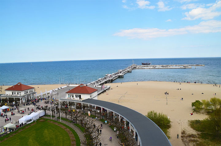 Strand und Mole von Sopot, Polen